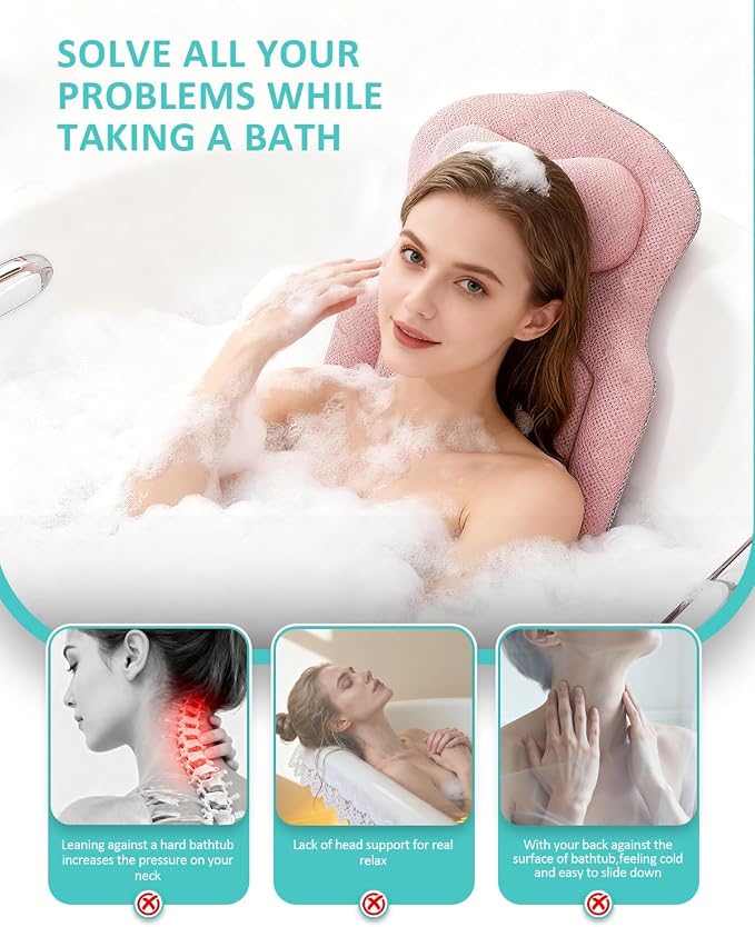 Full Body Bath Pillow for Bathtub, 5D Thick Tub Pillow for Bathtub - Image 3