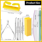 FANDAMEI Nail Care Set, Nail Files 100/180, Nail Buffer Block, Cuticle Tools - Image 7