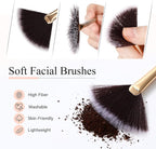9 Pieces Facial Fan Mask Brushes, Soft Facial Applicator Brushes Tools - Image 4