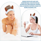 Jowmoy Cute blue antlers Headband Frog Eye Elastic to Wash Face - Image 7