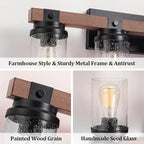 Farmhouse Vanity Light Fixtures, 3-Light Rustic Bathroom Lights Over Mirror - Image 4