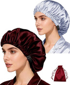 3Pcs Hair Bonnets For Sleeping Satin Bonnet For Women Silk Bonnets Womens Curly by WJingYiJia