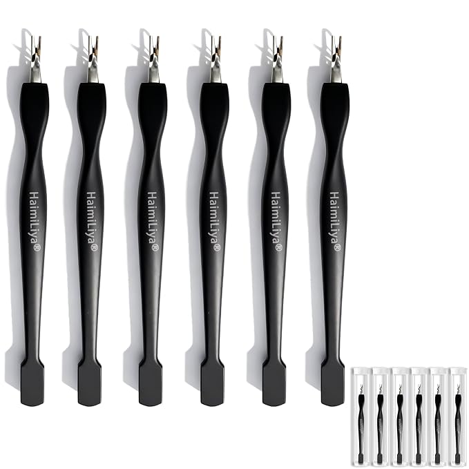 6Pcs 2-in-1 Cuticle Fork with Pusher, Dual-end Cuticle Remover Nail Pusher by HaimiLiyaHome