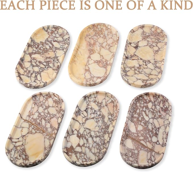 Koville Natural Decorative Marble Bathroom Tray, Stone Perfume Trays Jewelry - Image 6