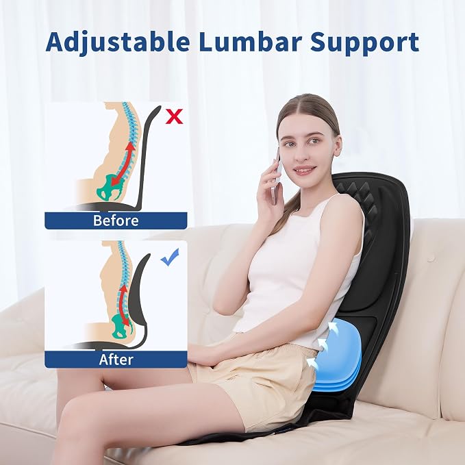 Back Massager with Heat with 8 Motors, Massage Chair Pad, Seat Massager with - Image 5