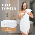 White Bath Towel Set of 6 - Image 4