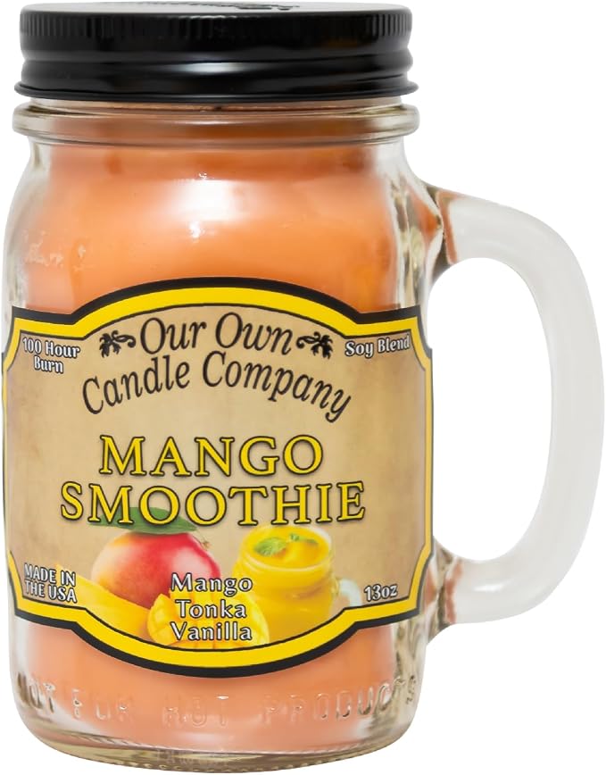 Our Own Candle Company, Mango Smoothie Scented Mason Jar Candle, 100 Hour Burn by OurOwnCandleCompanycandles