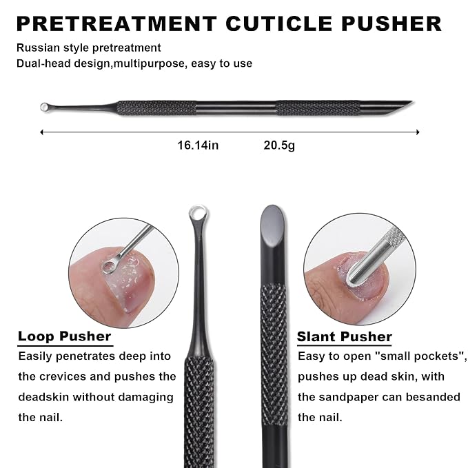 Cuticle Pusher Cuticle Nipper Set, Russian Pre-Treatment Nail Pushers, Cuticle - Image 3