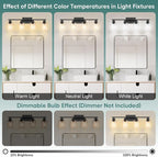 Ascher Bathroom Light Fixtures, 4-Light Vanity Light Over Mirror, Matte Black - Image 9