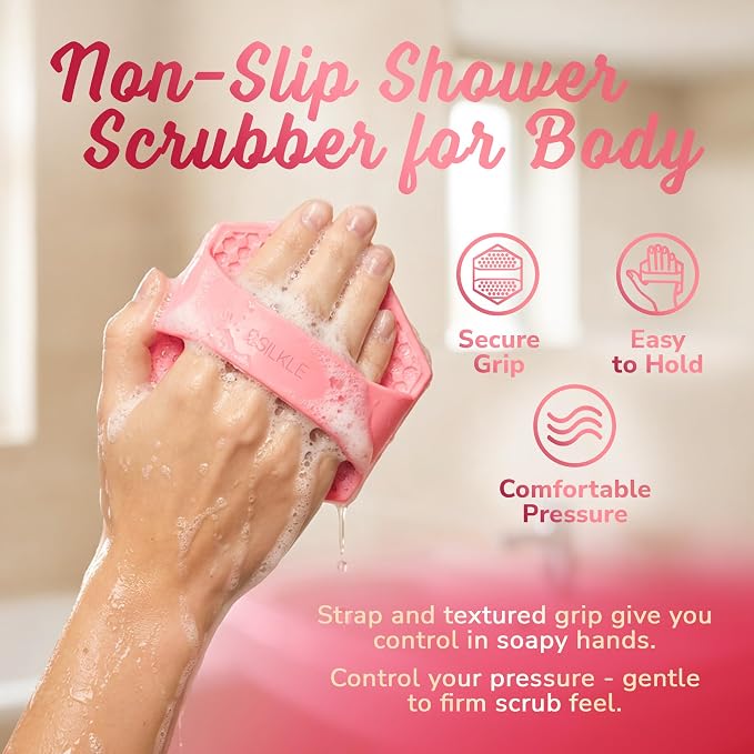 SILKLE Silicone Body Scrubber – Gentle Exfoliating Shower Scrubber - Image 4