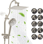 Hibbent cUPC Certified All Metal 8" Rainfall Showerhead Combo, High Pressure by Hibbent