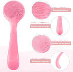 2Pack Silicone Face Brush Manual Face Scrub Brush Soft Facial Brushes - Image 3