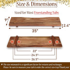 Premium 1.2IN Thickened Board Acacia Wood Bathtub Tray Caddy - Image 2
