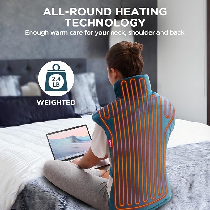 Comfytemp Heating Pad for Back, Neck Shoulder Weighted Design for Snug Fit - Image 2