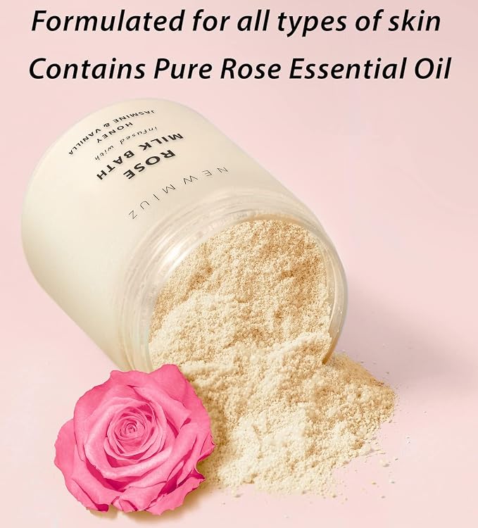 Calming Rose Coconut Milk Bath Soak Moisturize Soften Skin Honey Jasmine - Image 9