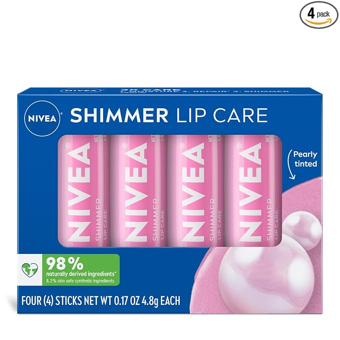 NIVEA Shimmer Lip Care, Shimmery Lip Balm Pack by Nivea