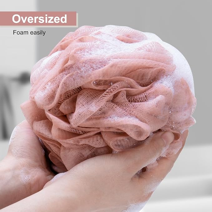 MTDLYICE Loofah Sponge XXL-100g 4 Pack, Bath Sponge Soft Mesh Shower Puff Loofah - Image 2