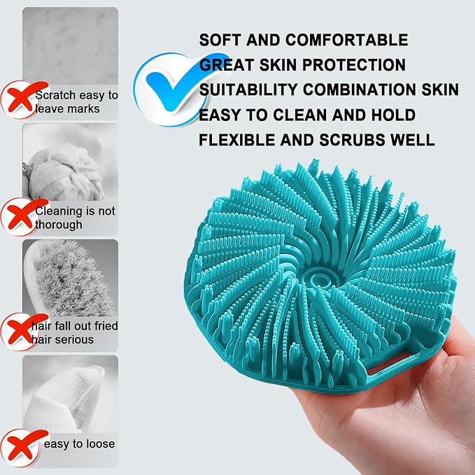 RamPula Silicone Body Scrubber, Silicone Loofah, Quick-Dry Exfoliating Body - Image 2