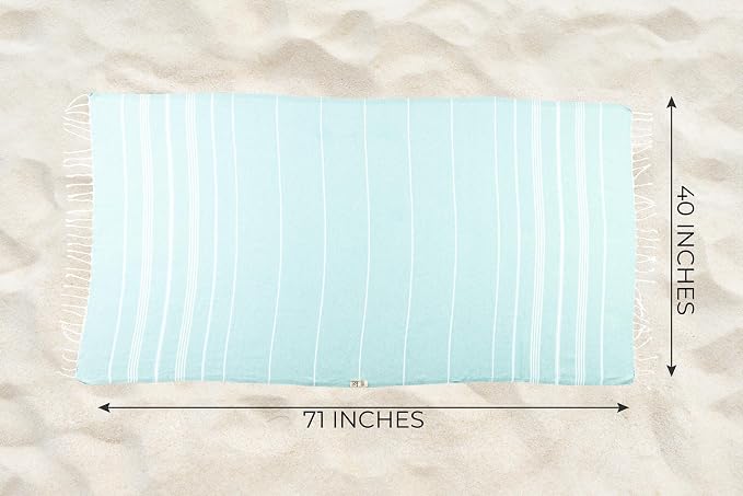Ray Silver Turkish Beach Towel – 100% Cotton 40x71 Quick Dry Oversized Sand - Image 6