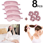 Satin Eye Mask 8Pcs Silk Sleep Masks Silky Blindfold Eyeshade Blackout Eyes - Image 2