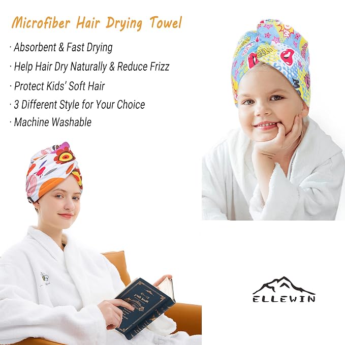 ELLEWIN Microfiber Hair Drying Towels - Image 2