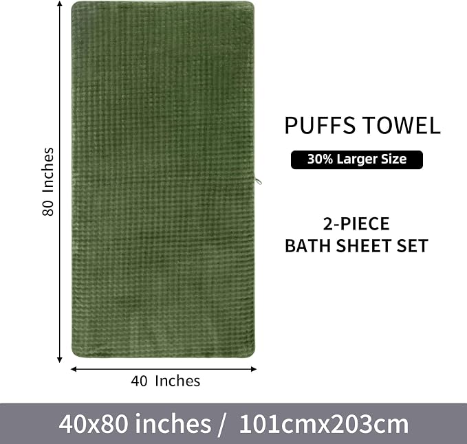 KBY Bath Towels Set of 2, Extra Large Bath Sheets 40X80 Inches, Quick Dry - Image 8