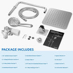 Ryamen Upgraded Dual Shower Heads Combo, 10 inch Filtered Shower Head - Image 9