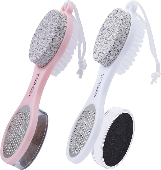 Foot Scrubber Brush with Pumice Stone by YIOYOODA