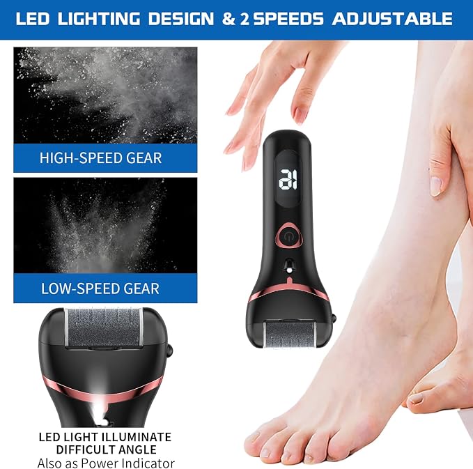 Electric Foot Callus Remover, Rechargeable Portable Electronic Foot File - Image 2