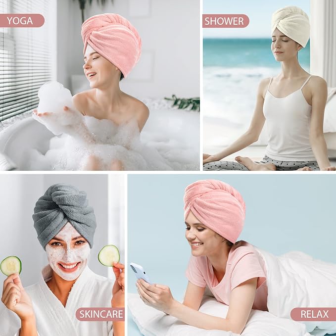 YFONG 3 Pack Microfiber Hair Towel Wrap - Image 6