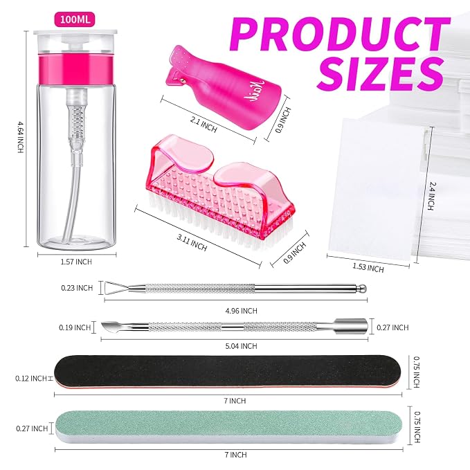 FANDAME Gel Nail Polish Remover Tools Kit, 100ml Nail Polish Remover Bottle - Image 7