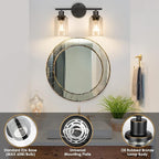 FOLKSMATE Bathroom Light Fixtures, 2-Light Oil Rubbed Bronze Vanity Light - Image 4