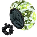 Satin Shower Cap, Three-Layer Terry Cloth Lined, by Yonchic