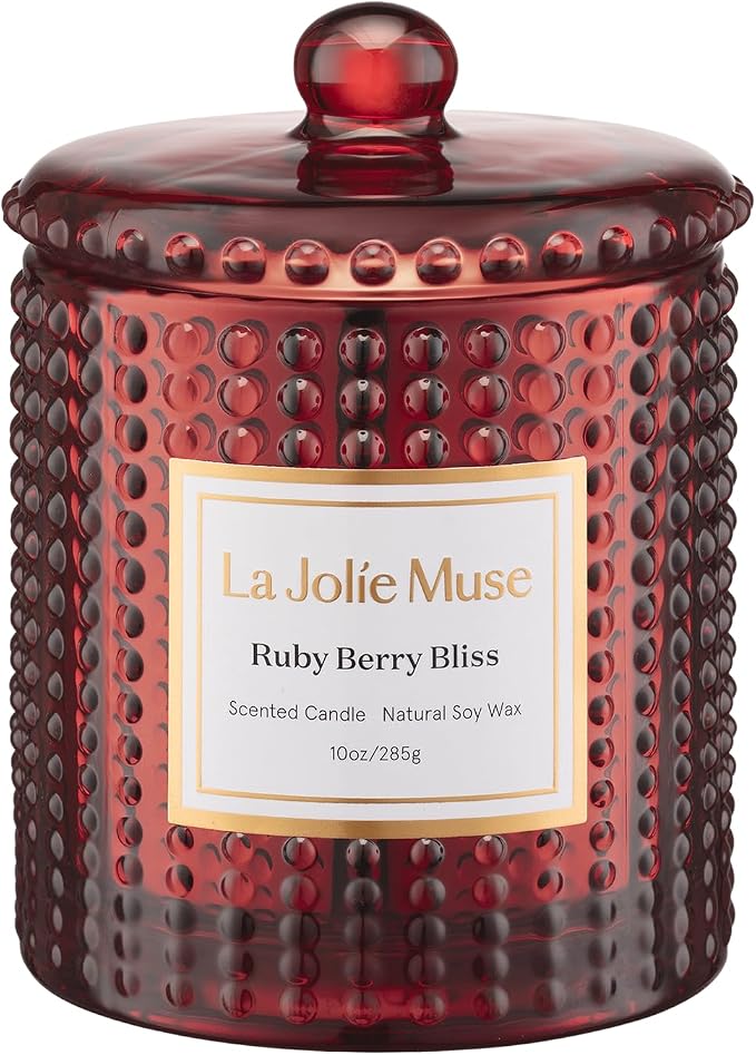 LA JOLIE MUSE Ruby Berry Bliss Scented Candle| Mandarin, Cranberry & Plum | 10 by LaJol%C3%ADeMuse