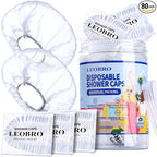 LEOBRO Shower Cap, Plastic Shower Caps Disposable, Plastic Hair Caps, Deep by LEOBRO