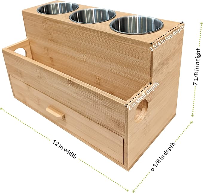Harzen Brothers Hair Tool Organizer- Bamboo, Blow Dryer Holder, Bathroom - Image 6