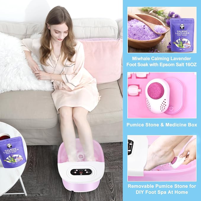 Foot Spa Bath Massager with Heat Bubbles and Vibration Massage and Jets - Image 4
