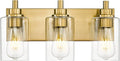 3-Light Bathroom Light Fixtures, Brushed Gold Vanity Light by Metwet