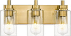 3-Light Bathroom Light Fixtures, Brushed Gold Vanity Light by Metwet