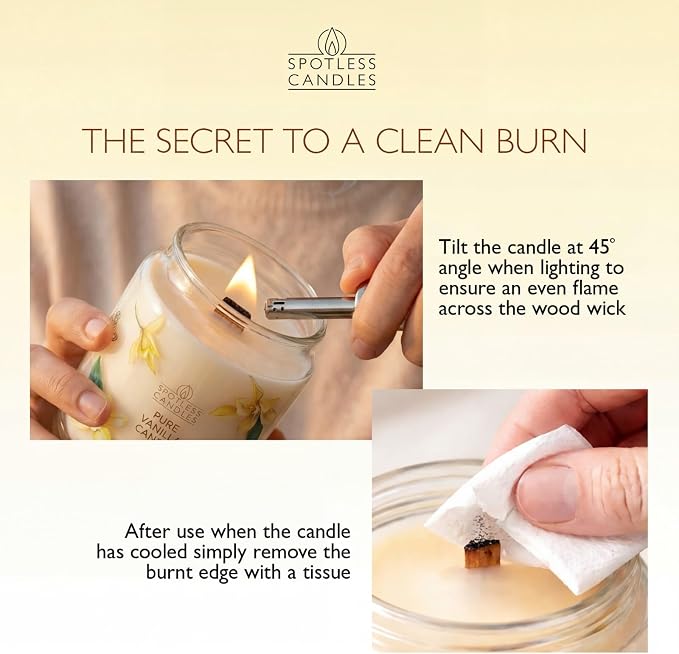 Pure Vanilla Scented Candle 22oz – 80-85 Hour Burn Time, Wooden Wick, Large - Image 6