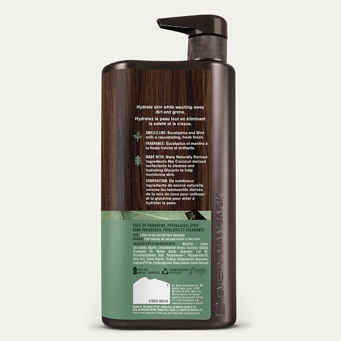 Every Man Jack Eucalyptus Mint Hydrating Mens Body Wash - Image 9