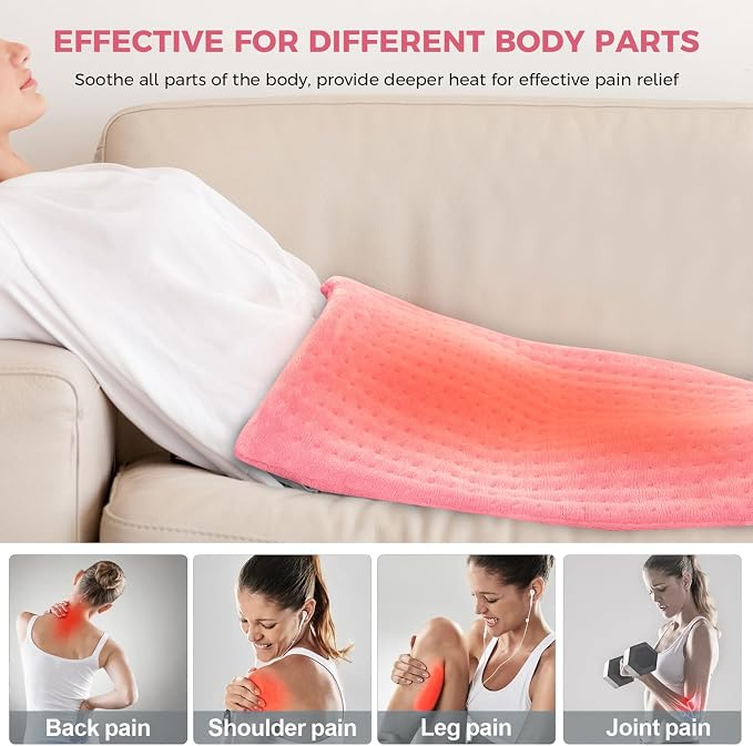 NOWWISH Heating Pad for Back Pain Relief & Period Cramps, 12x24 Inches Electric - Image 2