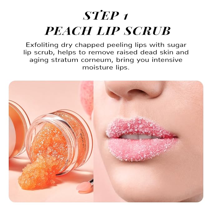 ANAI RUI Lip Scrub & Mask Set, Lip Scrubber Exfoliator, Lip Sugar Scrub - Image 4