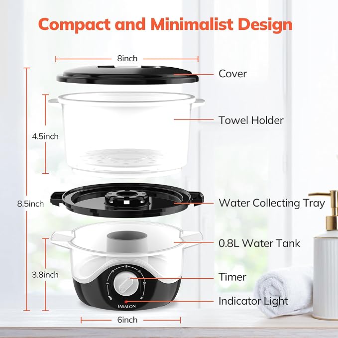 TASALON Hot Towel Steamer for Facials, Hot Towel Warmer Quickly Heats Up in 5 - Image 5