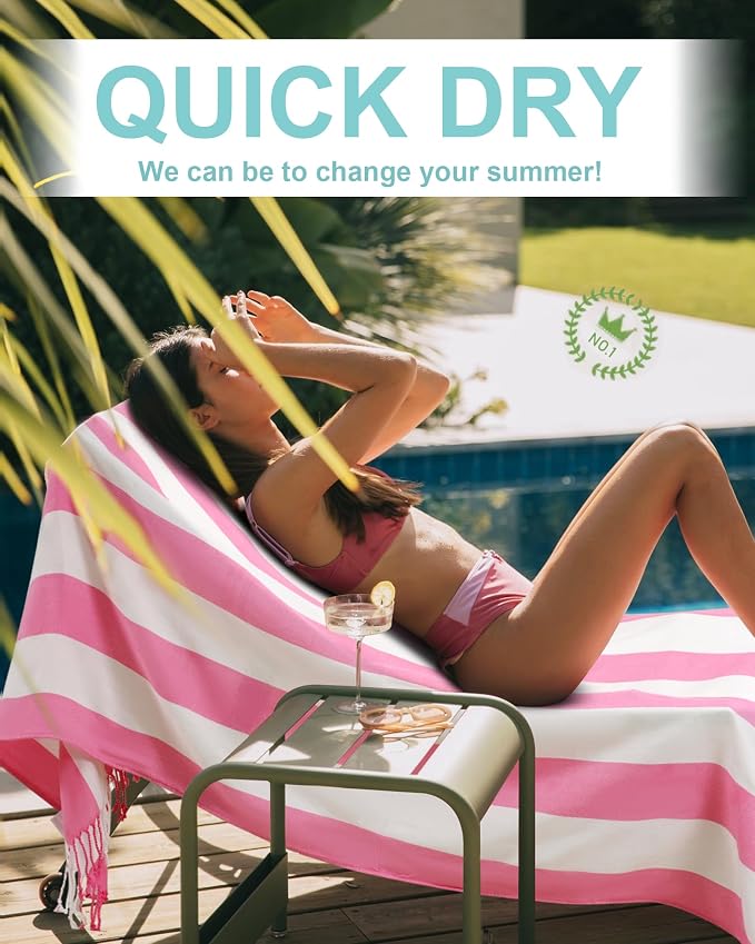 Genovega 6 Oversized Turkish Beach Bath Towel Set Bulk 74"x38" Extra Large Sand - Image 2