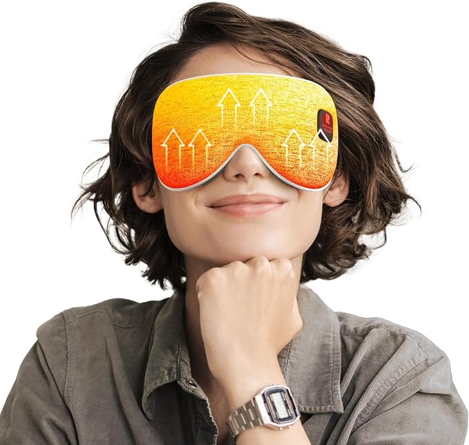 Heated Eye Masks for Dry Eyes, Eye Relief, Cordless Warm Eye Compress, 3 Heat by Rythboom