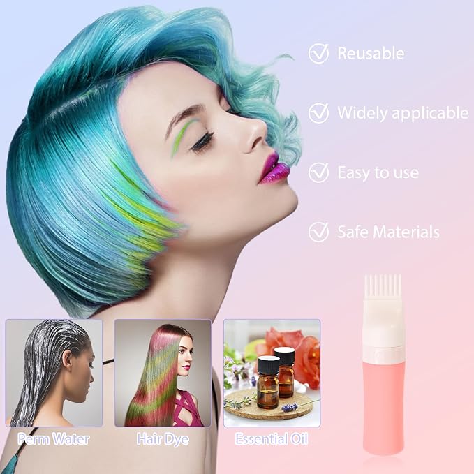 DUAIU Hair Oil Applicator with 2PCS Scalp Massager, Silicone Root Comb - Image 7