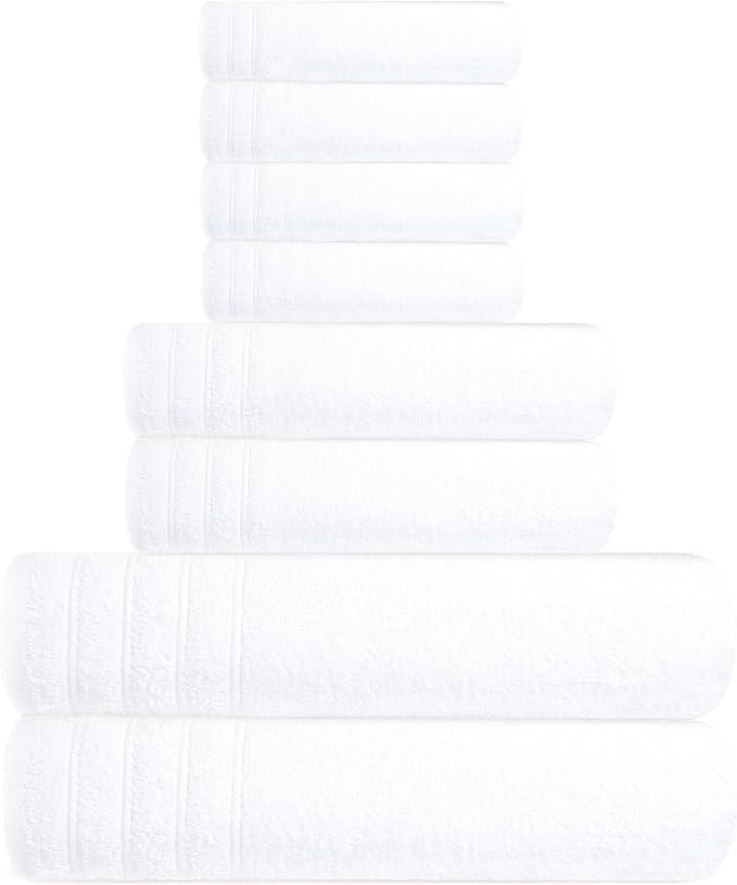 Tens Towels Pack of 8 Towels Set, 2 Extra Large Bath, 2 Hand, 4 Washcloths - Image 5