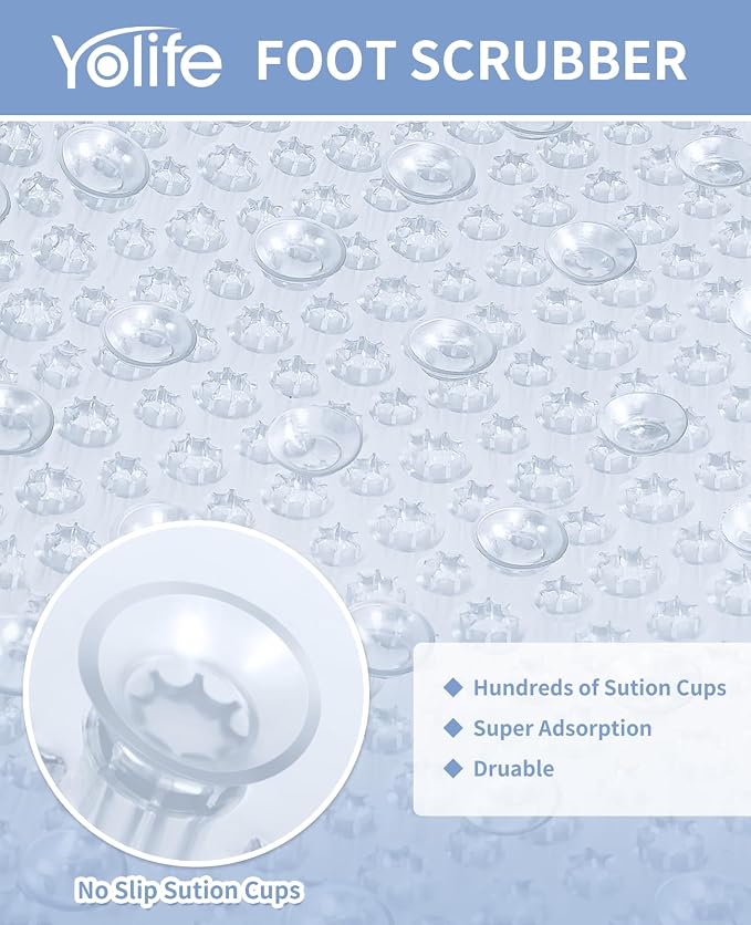 Yolife Shower Foot Scrubber Mat, Anti-Slip Bath Mat - Image 4