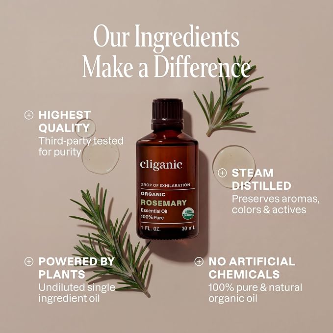 Cliganic Organic Rosemary Essential Oil, 100% Pure Natural, - Image 2